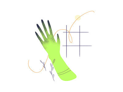 Witchy Hand design digital drawing green hand illustration minimalistic texture wacom intuos witch