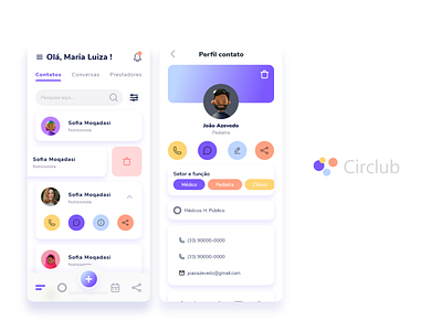 Circlub App Mobile interface interface design mobile ui ui design