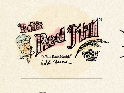 Bob's Red Mill Cereal cereal food hand lettering illustration infographic ink orange process red watercolor whole wheat