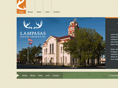 Lampasas Abstract Home Page blue country earthy green orange rural tan web