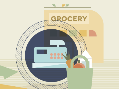 Millennial Shopping business consumers data grocery illustration infographic millennial moms path shopping statistics vector