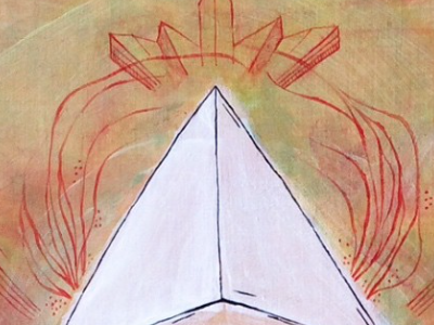 Head details geometric illustration line organic painting pyramid shape universe