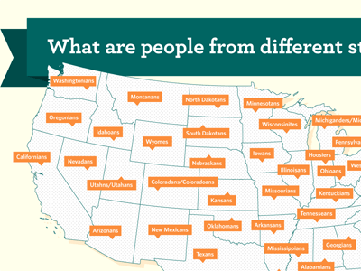 State names infographic green infographic map names orange states united states yellow