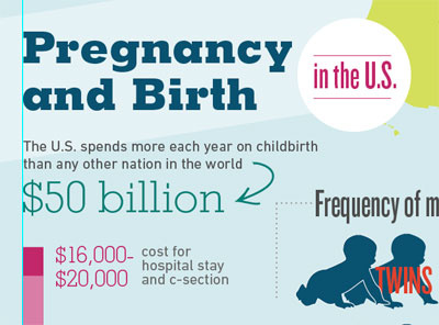 Pregnancy infographic babies blue charts condensed green illustration infographic maps orange pink pregnancy sans serif serif united states