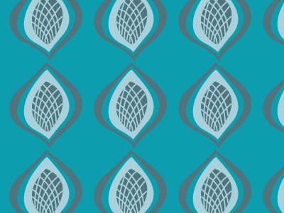 Woven Shells Pattern gray organic pattern repeat teal textile