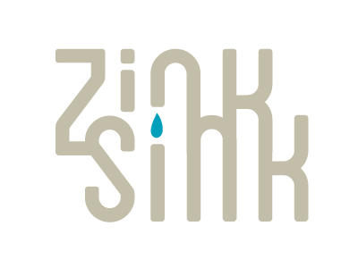 Quick Logo Mock-up "zink sink" blue faucet pipes round tan water