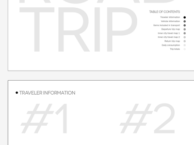 Road Trip Report charts data graphs grayscale illustration infographics layout report