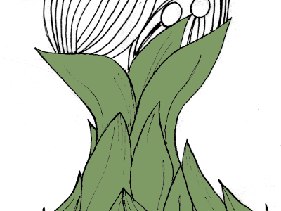 Floral beginning floral green hand drawn illustration ink leaves organic