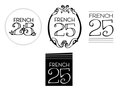 French-Louisiana Bistro Logos refined bistro branding decorative food french grayscale identity logo mark modern number restaurant