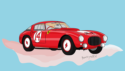 1953 Ferrari 340 375 Mm Berlinetta300 auto car illustration pop art vector vector art