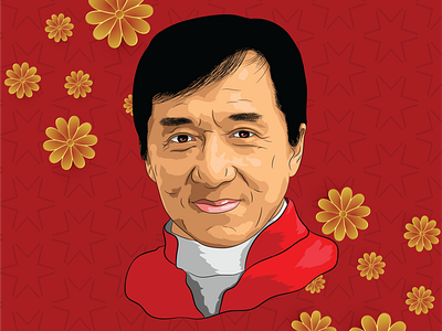 Jackie Chan actor illustration jackie chan pop art portrait art vector vector art