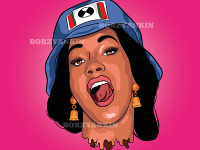 Cardi B cardi b illustration pop art portrait art vector vector art