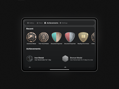 Introducing Achievements with Vectornator X.2 🎖 app design award dribbble graphic design illustration ui vector vector art vector graphics vectornator