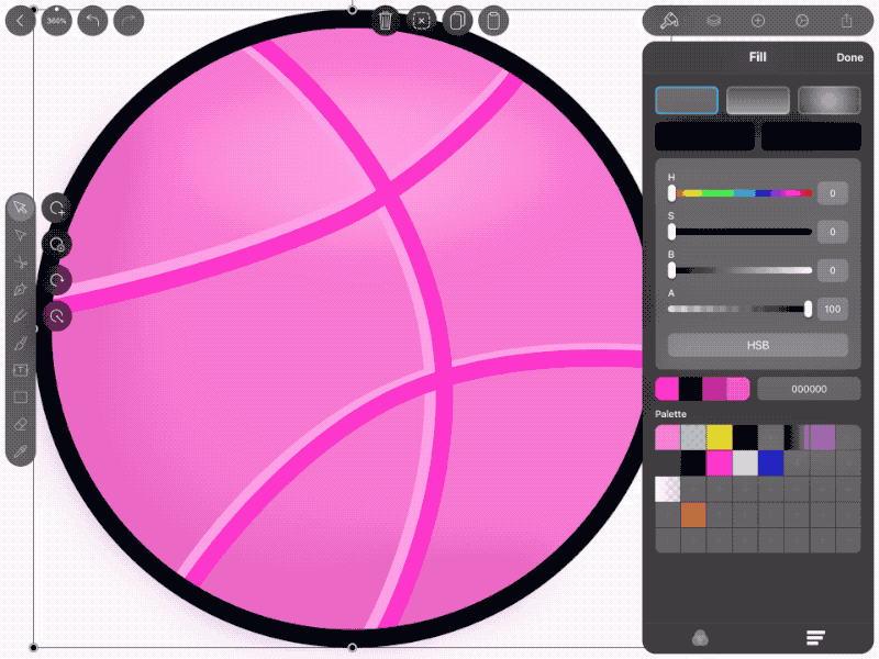 Vectornator's Color Picker app design basketball color palette color picker dribbble gradient interface interface animation interface design ui ux vector vectornator