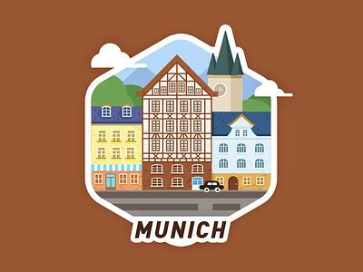 Munich City illustrator graphic illustrator
