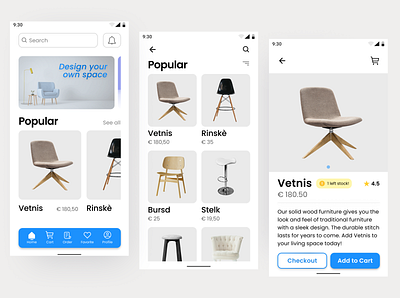 Furniture App app appdesign design mobile mobileapp ui ux