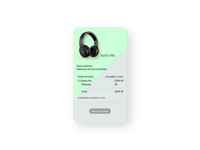 DailyUI #017 Email Receipt