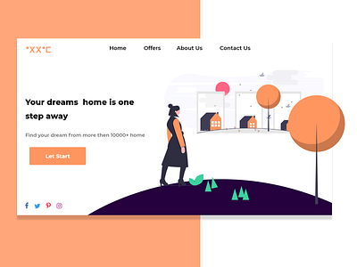 Landing page for home selling adobe xd app design design flat minimal ui uiux ux web web kit