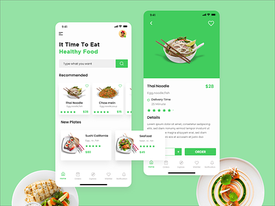 Food app Ui design adobe xd app app design design flat food and drink food app food illustration minimal single page ui ui design ui kits uiux ux web kit