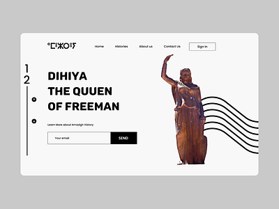 History Website (Dihiya The queen of amazigh) 3d algeria amazigh design figma flat freebies graphic design greek history il illustration minimal ui ui kits uiux ux