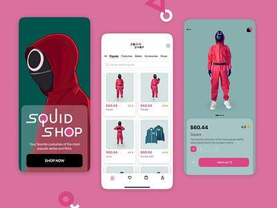 Design concept of online store Squid Game