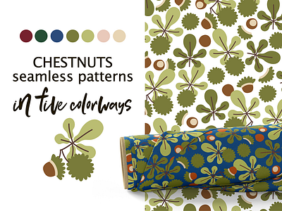 CHESTNUTS vector seamless patterns