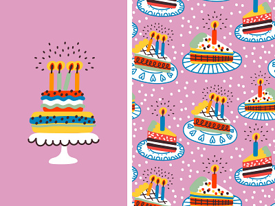 CAKES birthday birthday cake cake cartoon celebration cute design event illustration pattern seamless pattern sweet vector