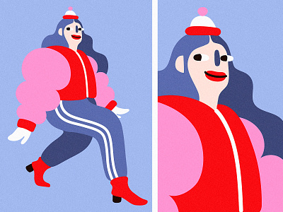 Hello DECEMBRRR❄️❄️❄️ cartoon character coat cold design girl illustration minimal winter спорт стиль