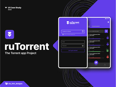 ruTorrent App 2020 app app ui casestudy design design sprint design system seeds server streaming app torrent ui ux