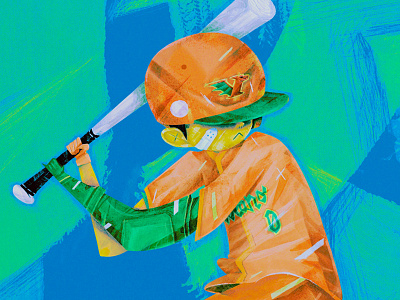 Rizādon uni baseball brazil character illustration procreate sports