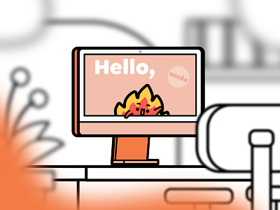 Office imac screen character cute design graphic design illustration mascot