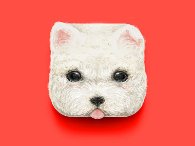 Puppy iphone icon app badge button design dog drawing icon illustration ios ipad iphone