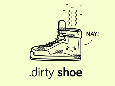 .dirty shoe angry character dirty fly illustration shoe smelly vector