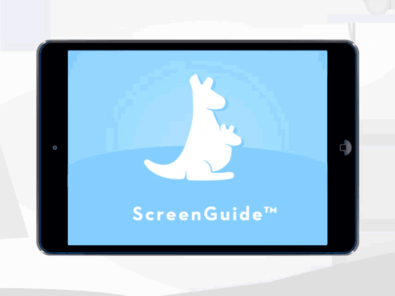 Screenguide logo (bedtime loop) app design graphic ipad kangaroo kid logo night parent