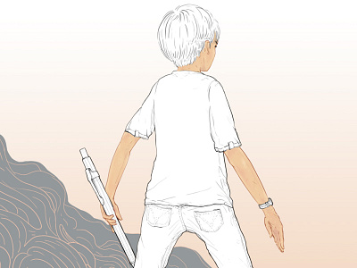 Boy WIP boy draw editorial illustration pencil photoshop smoke wip