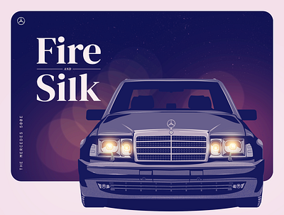 Fire and Silk Illustration art car classic car clean color dailyui design illustration illustrator interface mercedes purple typography vector vector art vector illustration vectorart web website website design