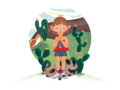 Summer wth my cat design illustration vector