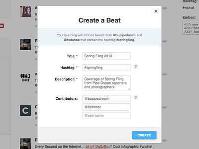 Guided "Create a Beat" modal