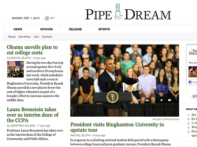 Pipe Dream - Obama visits Binghamton binghamton college journalism news obama pipe dream