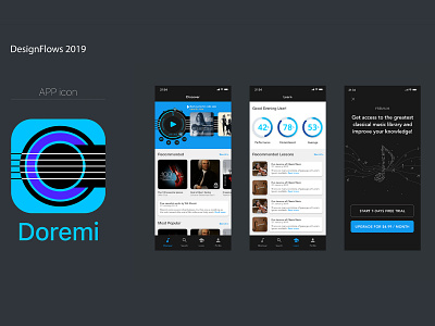 Doremi, Classical Music App, Design flows app design app music appmusic classical music classicmusic designflows doremi music