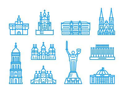 Kyiv icons architecture building city icon kyiv line minimalism ukraine