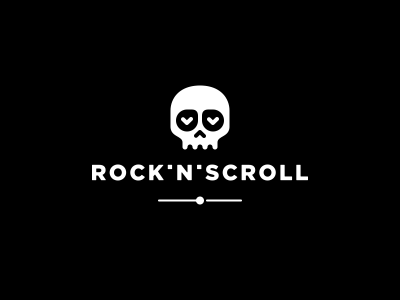 Rock'n'scroll blog concept icon logo music rock skull