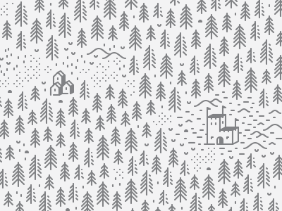 Mysterious Forest — Part II forest house icon line line art medieval minimalism mysterious