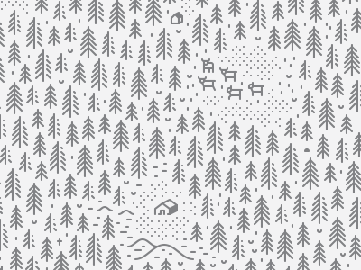 Mysterious Forest — Part III forest house icon line line art medieval minimalism mysterious