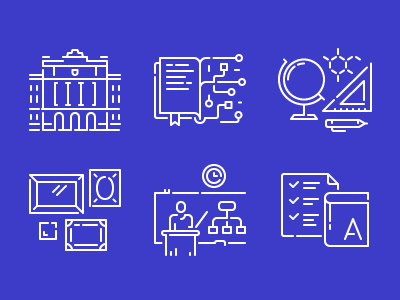 Icons for Lviv National University site education icon knowledge line science university