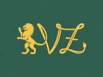 VZ Logo heraldic lion logo monogram