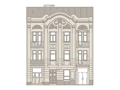 Lviv Houses — 31 Bandery St architecture building house icon illustration lviv