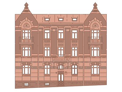Lviv Houses — 3 Arkhitektorska St architecture building house icon illustration lviv