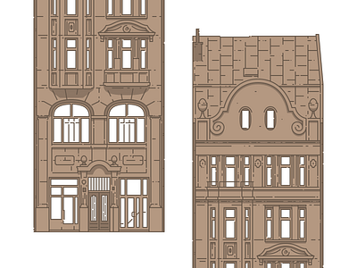 Lviv Houses — 4 Kniazia Romana St architecture building house icon illustration lviv