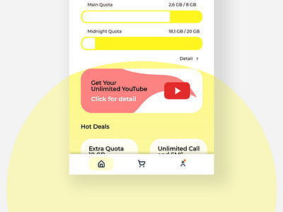 'Yellow' Quota Monitoring App - UI Design #2 adobexd app branding design ui uidesign uiux ux